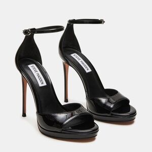 STEVE MADDEN SIZE 8 .COLOR BLACK. STYLE:WILEY BLACK PATENT